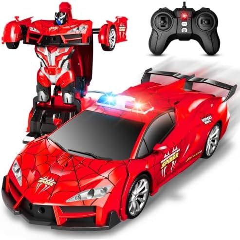 Spider Remote Control Car with Police Light, Transforming RC Cars Toy 3-12