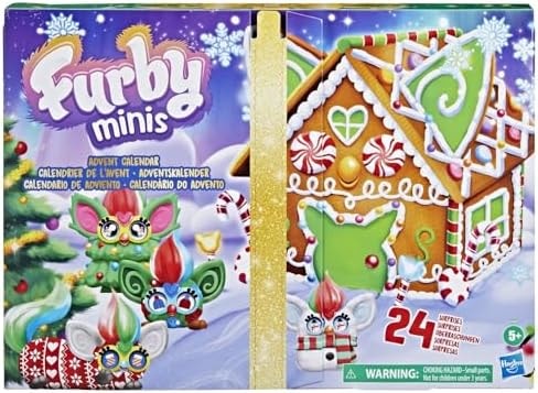 FURBY Minis Advent Calendar for Kids 6 Years and Up, 24 Days of Surprise Holiday Toys with 1-Inch Figures, Stickers & Fun Accessories