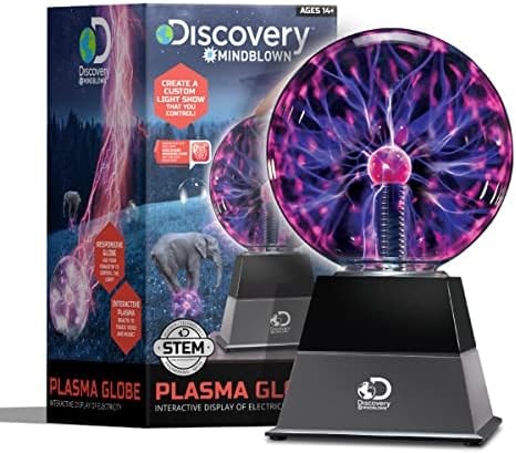 Discovery™ Plasma Globe Lamp, Touch & Sound Sensitive Lightning, Interactive Electric Plasma Ball for Hands-On STEM Learning, Plug-in Bedroom & Desktop Decorative lamp