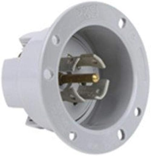 Legrand Pass & Seymour L2130FI Turnlok Industrial Spec Grade Locking Flanged Inlet, 30 Amp 3 Phase 120/208V, NEMA L21-30P, Gray (1 Count)