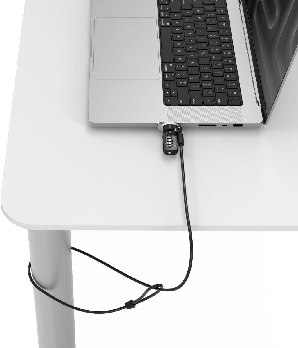 Compulocks Ledge Lock Adapter for MacBook Pro 16" M1,M2,M3, M4,M5 with Combination Cable Lock Silver