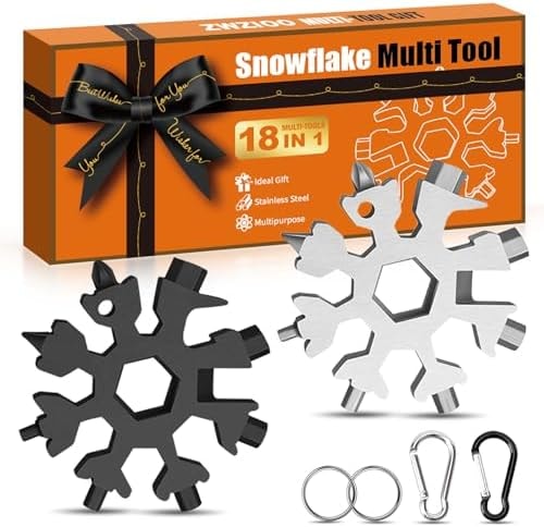 Stocking Stuffers Gifts for Men,18 in 1 Snowflake Multitool, 2 Pack