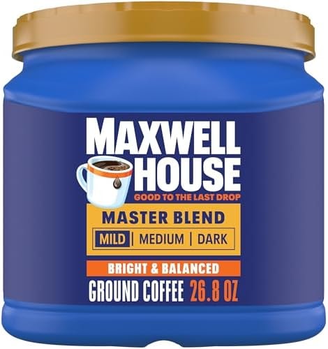 Maxwell House Master Blend Mild Roast Ground Coffee, 26.8 oz Canister