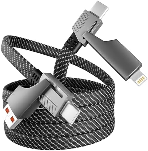 4 in 1 Multi Charging Cable Fast Charging 65W, USB C Cable with E-Mark Chip