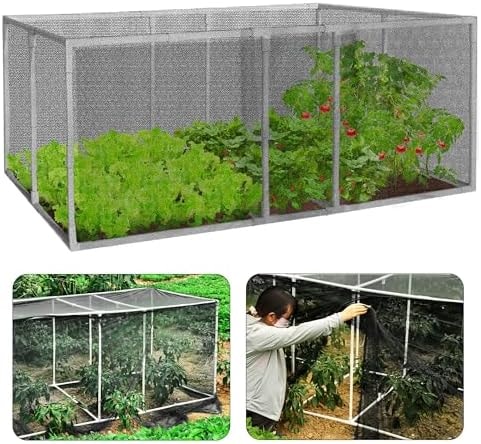 warmfarm 72 * 33 * 30 in Detachable Crop Cages for Garden, Plant Protection Tent with Garden Netting for Vegetables Fruits Flowers,Mesh Plant Covers for Outdoors (Black)