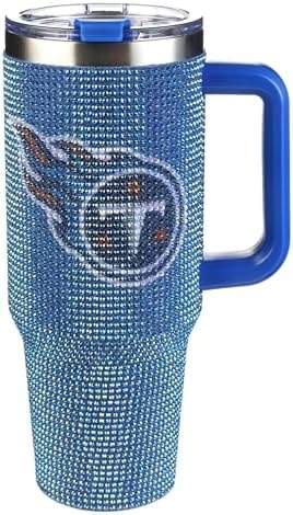 The Memory Company Officially Licensed 40oz TC Bling Game Day Tumbler with Vintage Logo, Tennessee Titans