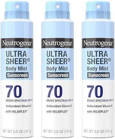 Neutrogena Ultra Sheer Dry Touch Sunscreen Spray, SPF 70, 3 x 5 oz