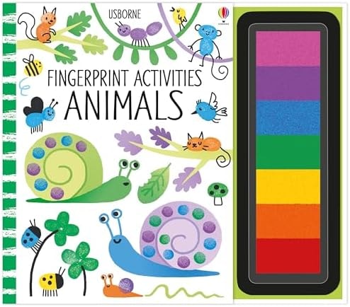 Fingerprint Activities Animals: A Creative Painting Book About Animal Art with Rainbow Inkpad for Children (Ages 6-9)