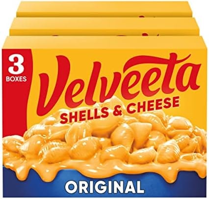 Velveeta Shells and Cheese Mac and Cheese Dinner, 3 Boxes, Original, 12 oz