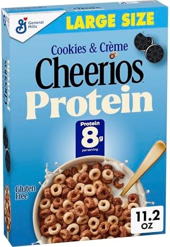 Cheerios Protein Cereal, Cookies & Crème, 8g Protein, Large Size, 11.2 oz