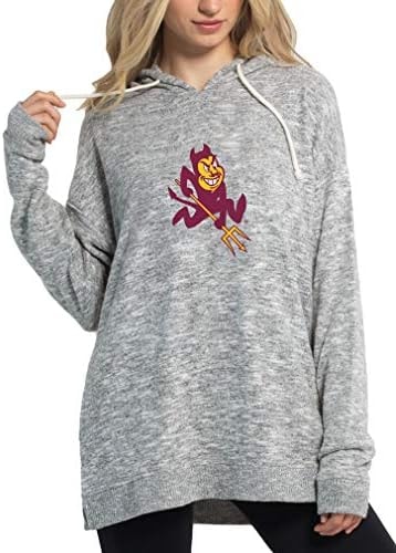 chicka-d NCAA Arizona State Sun Devils Womens Cozy Fleece Tunic, Heather Grey, X-Large