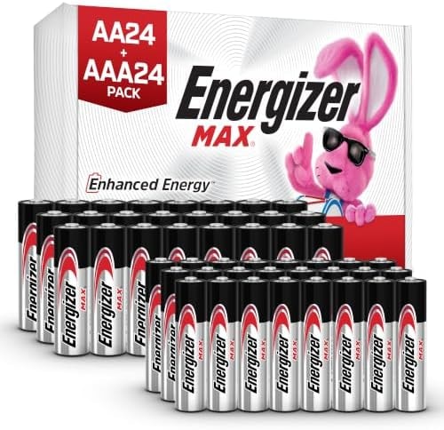 Energizer AA and AAA Batteries, 48 Count, Combo Pack Contains 24 Max Double A and 24 Max Triple A Batteries