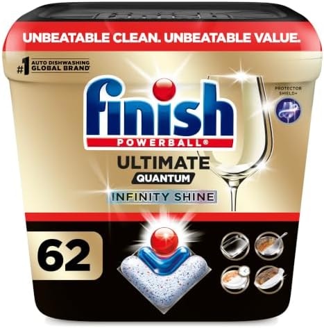 Finish Ultimate Quantum Dishwasher Pods, Infinity Shine, Fresh Scent, 62ct
