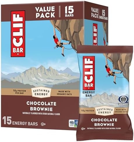 CLIF BAR Protein Energy Bars, Chocolate Brownie, 15ct