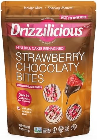 Drizzilicious Strawberry Chocolaty Bites Mini Rice Cakes, 4 OZ