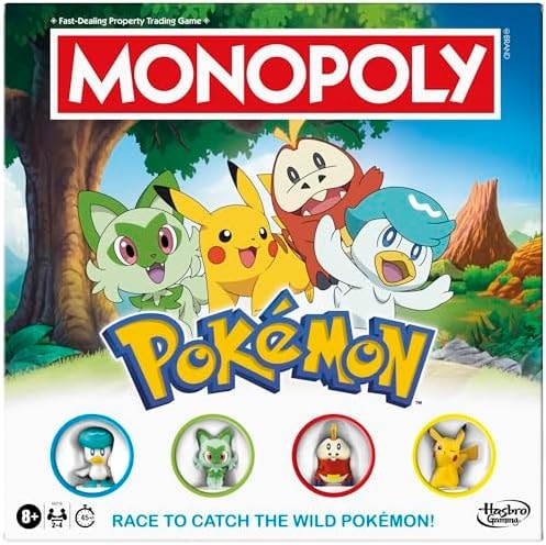 Monopoly Pokémon Edition Board Game | Ages 8 and Up | 2 to 4 Players | Kids Games for Pokémon Fans | Fun Family Games| 45 Mins. Avg.