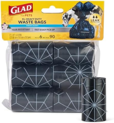 Glad for Pets Extra Large Scented Dog Poop Bags, Fresh Scent, 90 Count