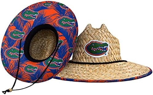 FOCO unisex adult Ncaa College Team Logo Floral Sun Straw Hat, Team Logo, One Size US
