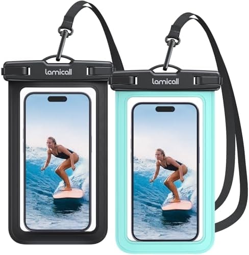 Lamicall 2Packs Waterproof Pouches, Beach Vacation Essentials for Wemen Men