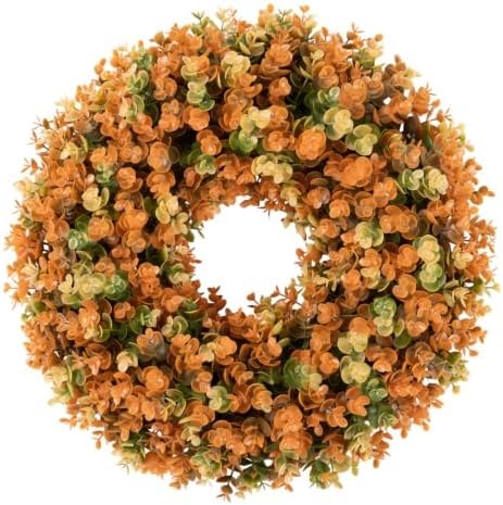 U'Artlines 20'' Fall Wreath for Front Door, Faux Autumn Eucalyptus Wreaths