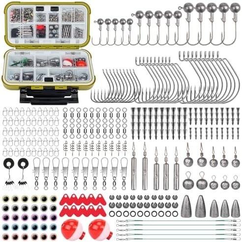 GOTOUR Fishing Lures Accessories Kit, Tackle Box with Tackle Included, Fishing Hooks Minnow Crankbait Frog Popper Lure Worm Spoon Spinner Bait for Bass Crappie, Fishing Gear Freshwater Gifts for Men