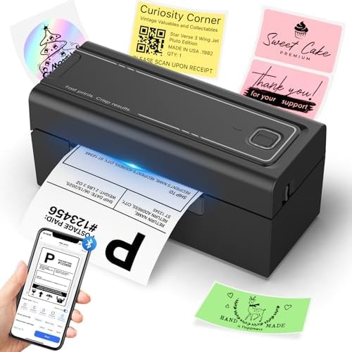 Hoorola Bluetooth Thermal Label Printer, Wireless 4x6 Shipping Label Printer for Small Business & Shipping Packages, Support iPhone, Android, Windows, macOS, Work for Amazon, Shopify, Etsy, USPS