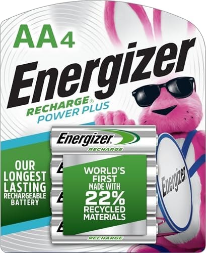Energizer Power Plus Rechargeable AA Batteries (4 Pack), Double A Batteries