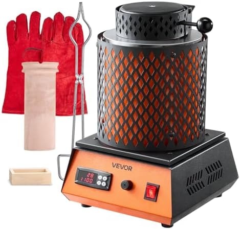 VEVOR 3kg Electric Melting Furnace 1350W Electric Metal Smelter Foundry