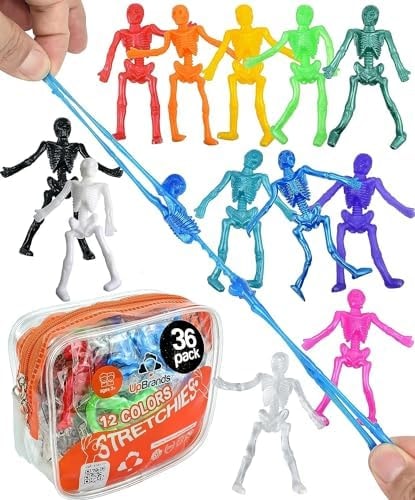 UpBrands 36 Stretchy Skeleton Toys Halloween Goodie Bag Stuffers for Kids