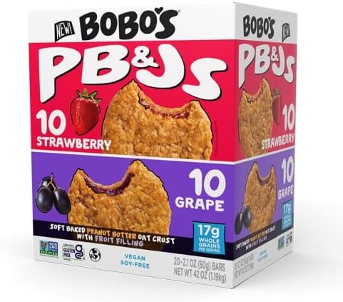 Bobo's Grape & Strawberry PB&J Oat Snacks Variety Pack (20 ct)
