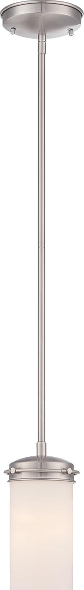 Nuvo Lighting 60/615 Transitional One Light Mini Pendant from Polaris collection in Pwt, Nckl, B/S, Slvr. finish