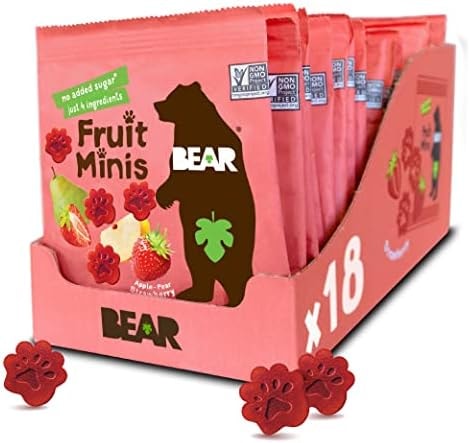 Bear Real Fruit Snack Minis, Strawberry