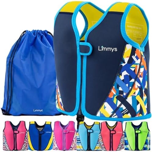 Limmys Swim Vest for Toddlers & Kids - Adjustable Buoyancy Swimming Aid, CE Safety Certified, Award-Winning Parent-Approved Design, Soft Neoprene Comfort, Secure Durable Design, Carry Bag Included