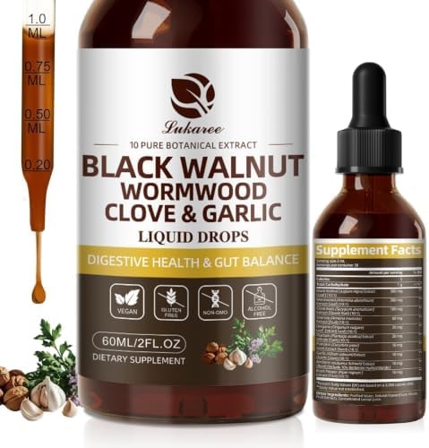 Lukaree Wormwood Black Walnut Clove Cleanse Tincture - Gut Health & Detox