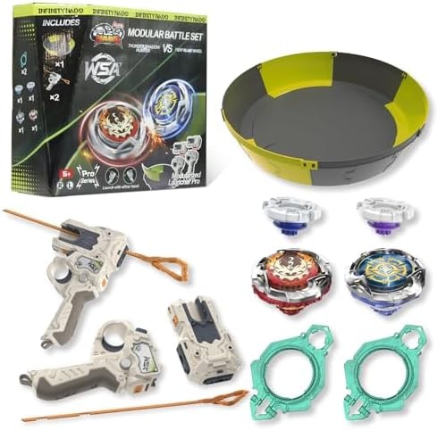 INFINITY NADO S7 Arena Set 2 Modular Launchers – 2 Metal Tops 5+