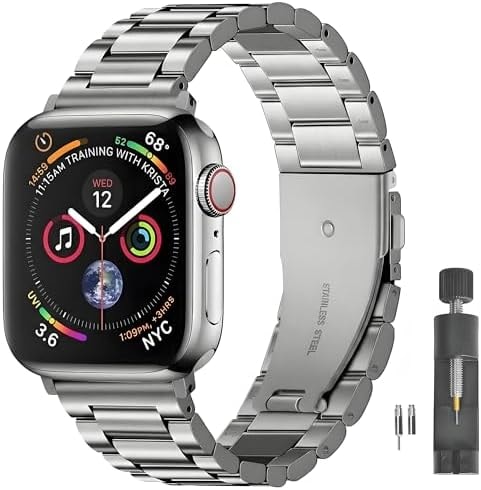 Metal Band Compatible with Apple Watch Bands for Women Men 38-44/45/46/49mm