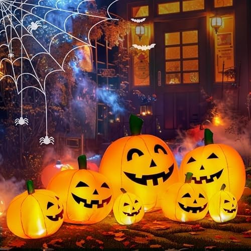 TISEJOY 7.5FT Halloween Inflatables Outdoor Decorations Pumpkin