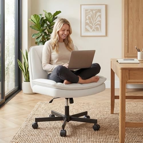 DurayLoly Criss Cross Chair with Wheels, Height Adjustable, 300LBS Capacity