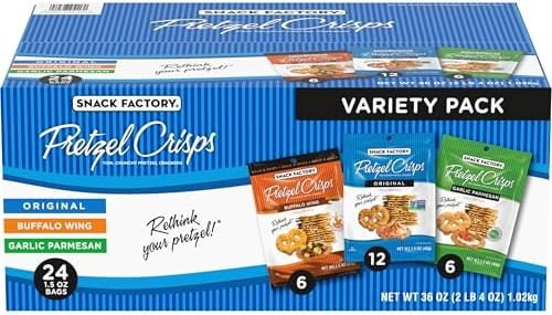 Snack Factory Pretzel Crisps Variety Pack, Individual 1.5 Ounce (Pack of 24)