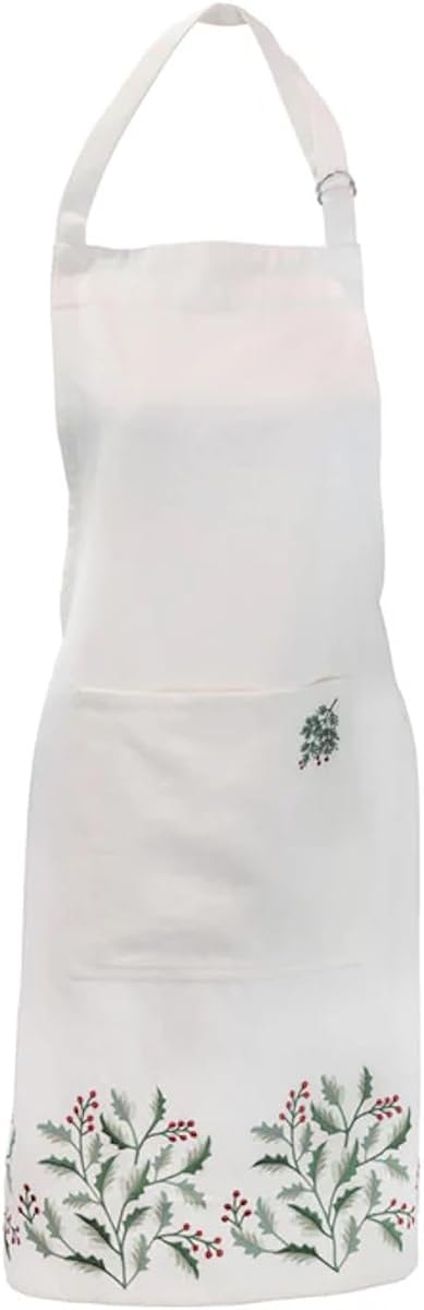 Boston International Apron with Front Pocket Premium Cotton Kitchen Cooking Baking Chef Gifts Aprons, One Size Fits Most, Holly