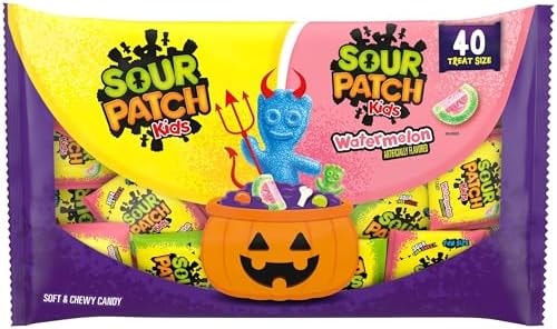 SOUR PATCH KIDS Soft & Chewy Gummy Halloween Candy Variety Pack, 40 ct