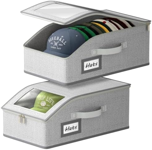 Zeinunk Hat Storage for Baseball Caps, 2 Pack Hat Organizer for Closet