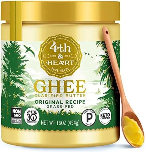 4th & Heart Original Grass Fed Ghee, Clarified Butter, 16 oz.