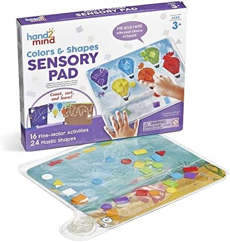 hand2mind Colors & Shapes Sensory Pad, 16 Activities, 24 Shapes, Ages 3+