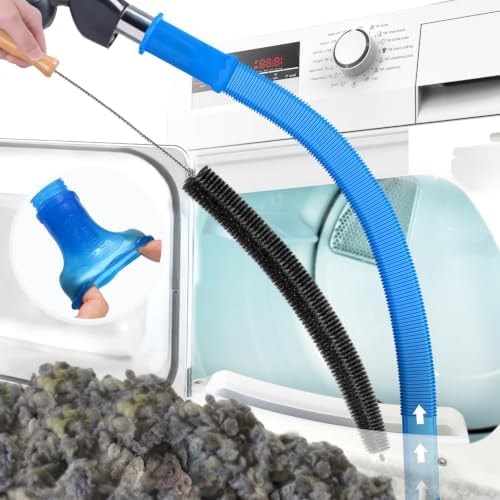 2Pcs Dryer Vent Cleaner Kit, Lint Brush & Universal Vacuum Hose Blue