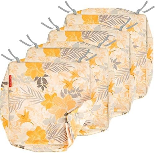 Porch Shield Patio Seat Cushion Covers 4 Packs, 19"x19"x4", Summer Blossom