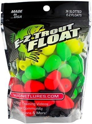 Trout Magnet E-Z Trout Float Fishing Bobbers, Easy Depth Adjustment, Ideal To Drift Small Lures Or Bait 36-Pack