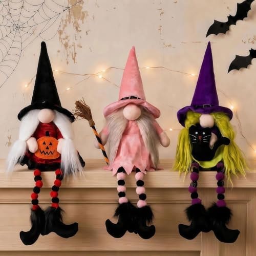 unanscre Halloween Witch Gnomes Plush Decoration
