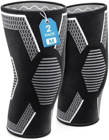 2 Pack Knee Brace for Women/Men, Knee Compression Sleeves for Gym Sports