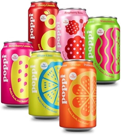 Poppi Prebiotic Soda, Fun Favorites, 12 Oz, 12 Pack
